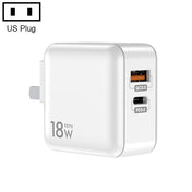TOTUDESIGN HTY-0902000 Sharp Series 18W PD + QC 3.0 Dual USB Travel Charger Power Adapter, US Plug(White) Eurekaonline