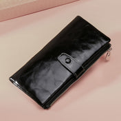 TP-189 Oilskin Leather Multi-functional Zipper RFID Leather Wallet(Black) Eurekaonline