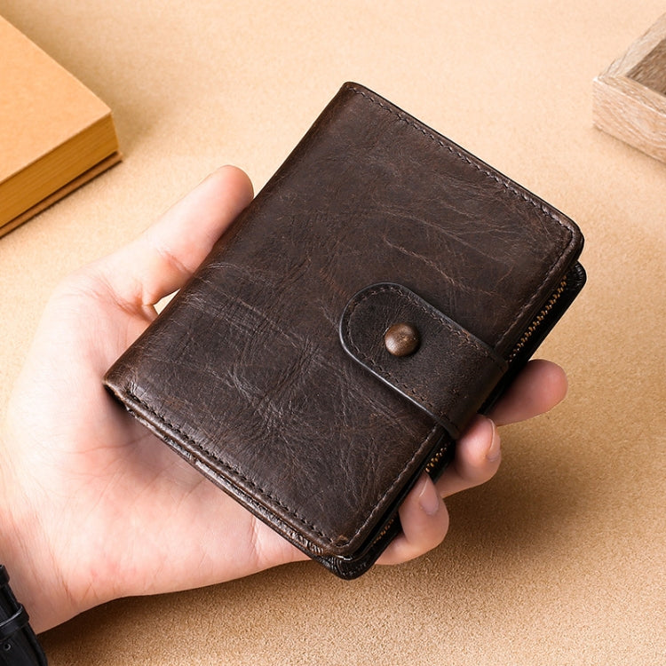 TP-201 Crazy Horse Leather Multi-functional Lather RFID Clasp Retro Wallet Eurekaonline