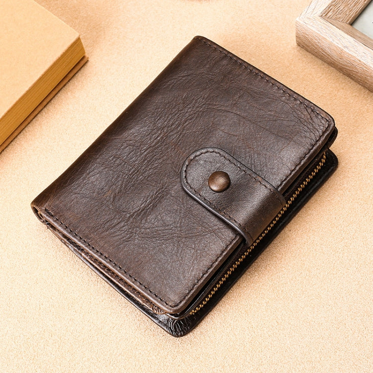 TP-201 Crazy Horse Leather Multi-functional Lather RFID Clasp Retro Wallet Eurekaonline