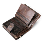 TP-201 Crazy Horse Leather Multi-functional Lather RFID Clasp Retro Wallet Eurekaonline