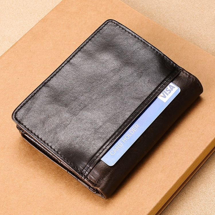 TP-201 Crazy Horse Leather Multi-functional Lather RFID Clasp Retro Wallet Eurekaonline