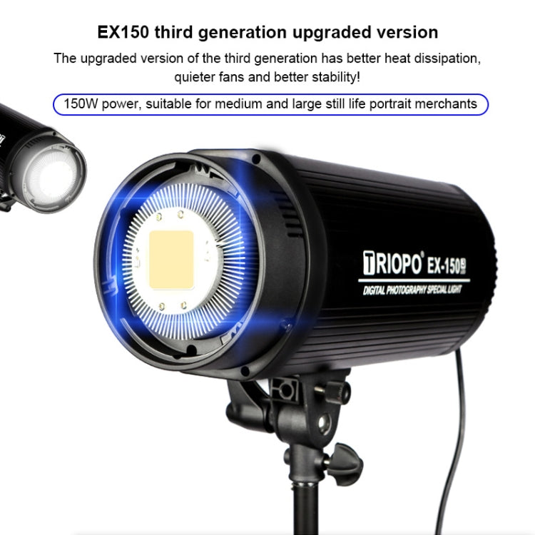 TRIOPO EX-150W Studio Flash Built-in Dissipate Heat System with EX-150III LED Single Light Eurekaonline