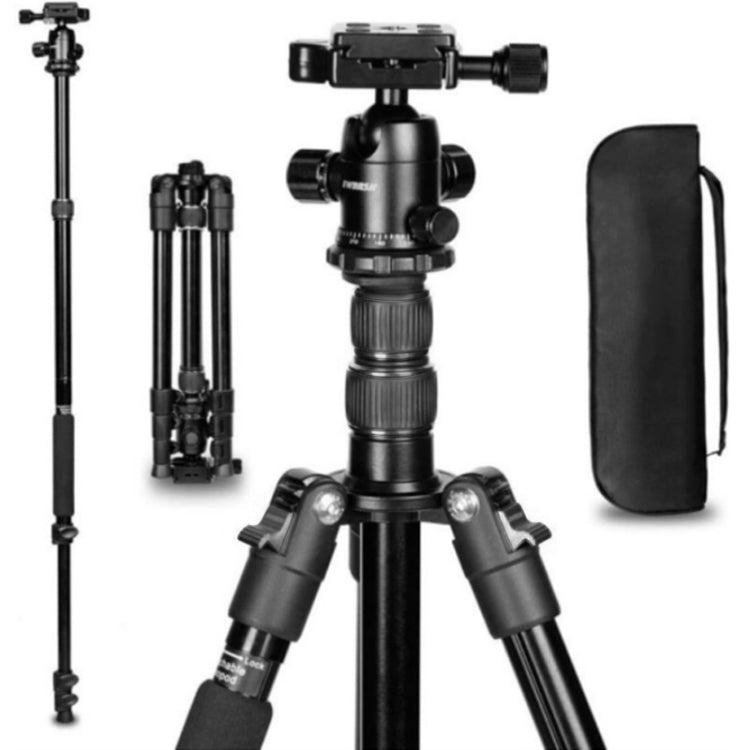 TRIOPO K2508S+B1S Adjustable Portable  Aluminum Alloy Tripod with Ball Head for SLR Camera(Black) Eurekaonline