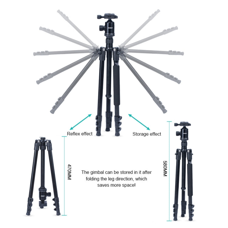 TRIOPO Oubao A-308S Adjustable Portable  Aluminum Alloy Tripod with Ball Head for SLR Camera Eurekaonline