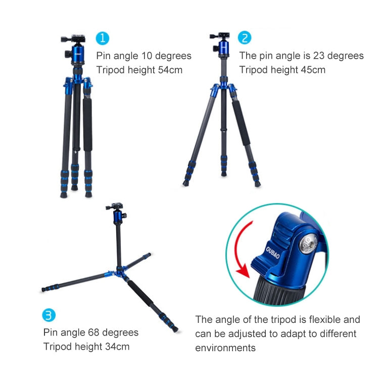 TRIOPO Oubao C-608S Adjustable Portable Carbon Fiber Tripod with Ball Head for SLR Camera Eurekaonline