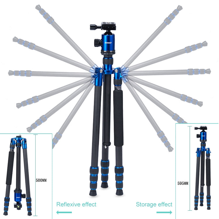 TRIOPO Oubao C-608S Adjustable Portable Carbon Fiber Tripod with Ball Head for SLR Camera Eurekaonline