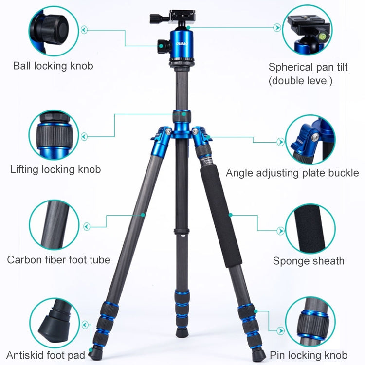 TRIOPO Oubao C-608S Adjustable Portable Carbon Fiber Tripod with Ball Head for SLR Camera Eurekaonline