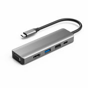 TS08 8 in 1 PD + HDMI + VGA + AUX + USB3.0 + USB2.0 + SD + TF to USB-C / Type-C HUB Adapter Eurekaonline