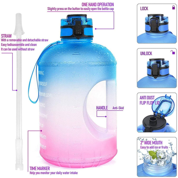 TT-T585 1 Gallon / 3.78L Sports Kettle Large Capacity Gradient Color Plastic Space Bottle, Colour: Pink Eurekaonline