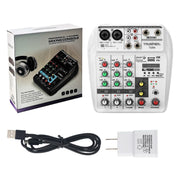 TU04 BT Sound Mixing Console Record 48V Phantom Power Monitor AUX Paths Plus Effects 4 Channels Audio Mixer with USB(Black) Eurekaonline