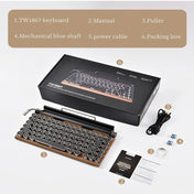 TW1867 Round Retro Punk Keycap Mechanical Wireless Bluetooth Keyboard (Wood) Eurekaonline