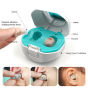 TWS On-Ear Sound Amplifier Hearing Aid with Charging Compartment(Skin Color) Eurekaonline