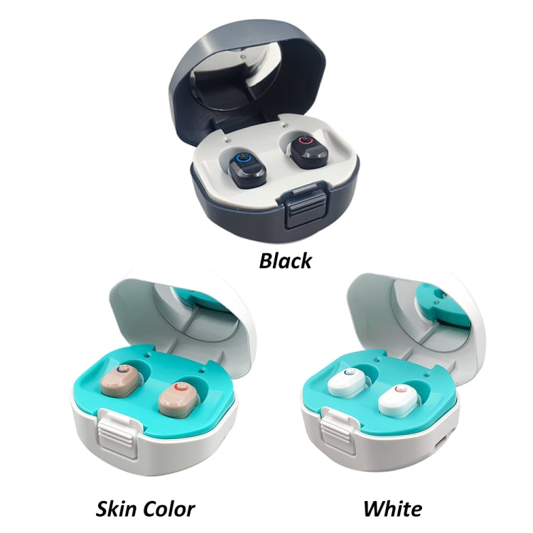 TWS On-Ear Sound Amplifier Hearing Aid with Charging Compartment(White) Eurekaonline
