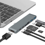 TYPE-C To 4K HDMI HUB Docking Station TF/SD Card Reader For MacBook Pro(Grey) Eurekaonline