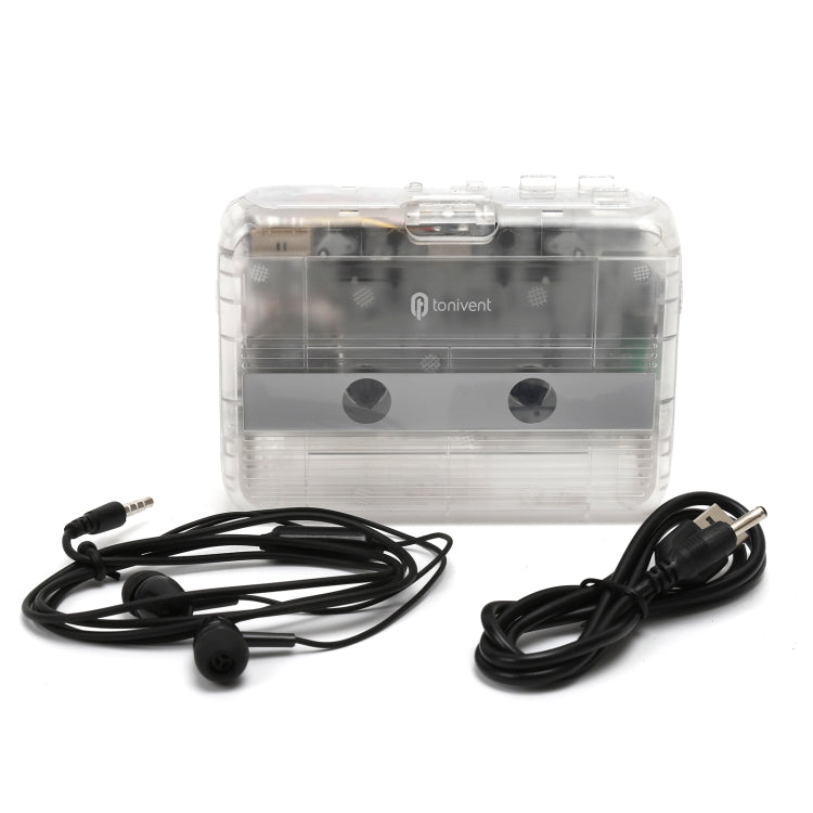 Tonivent TON007T Portable Bluetooth Tape Cassette Player, Support FM / Bluetooth Input and Output(Transparent) Eurekaonline