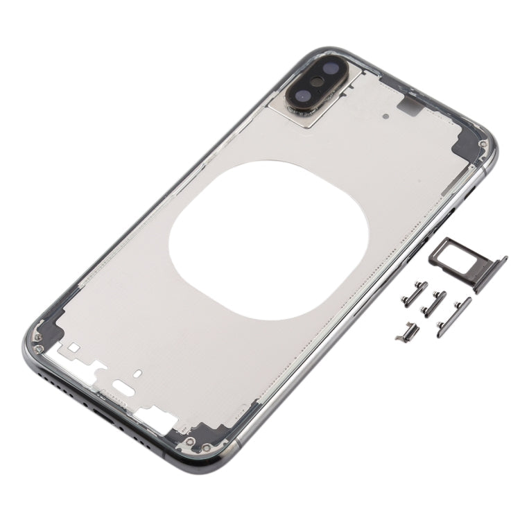 Transparent Back Cover with Camera Lens & SIM Card Tray & Side Keys for iPhone XS(Black) Eurekaonline