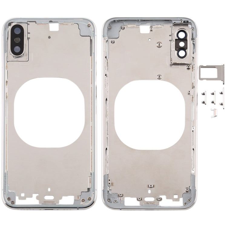 Transparent Back Cover with Camera Lens & SIM Card Tray & Side Keys for iPhone XS(White) Eurekaonline