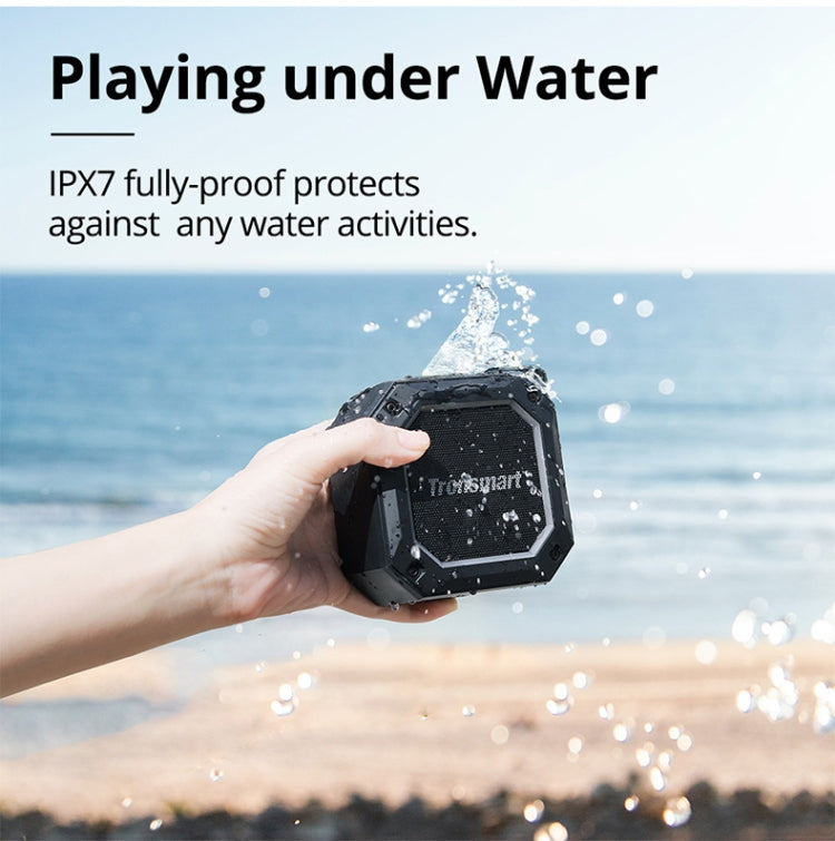 Tronsmart Groove 2 Portable Speaker Bluetooth 5.3 10W Mini IPX7 Seapker with True Wireless Stereo / LED Light(Black) Eurekaonline