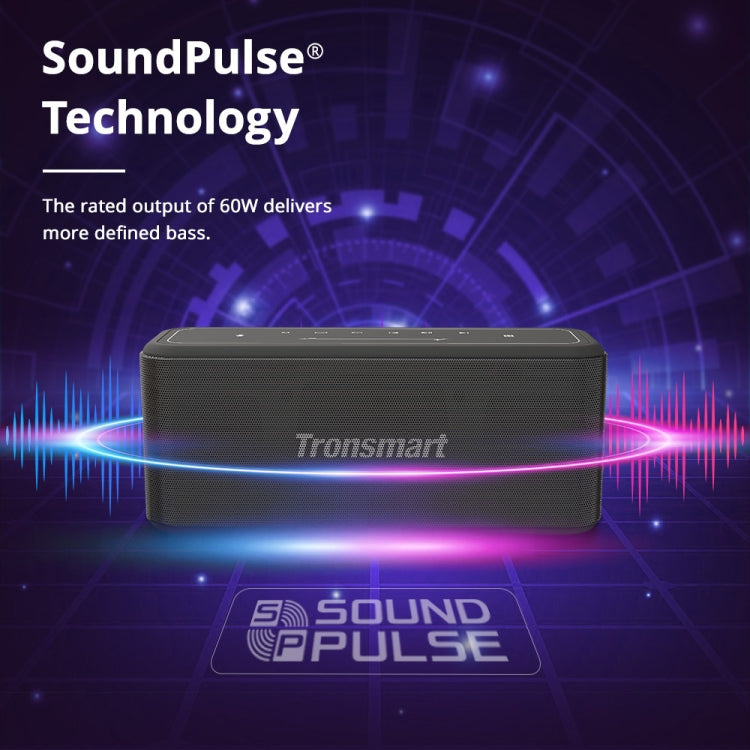 Tronsmart Mega Pro NFC IPX5 Voice Assistant Enhanced Bass Column 60W Portable Bluetooth Speaker(Black) Eurekaonline