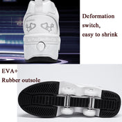 Two-Purpose Skating Shoes Deformation Shoes Double Row Rune Roller Skates Shoes, Size: 35(Low-top Without Light (White)) Eurekaonline