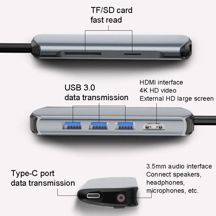 Type-C Extension Dock 8 In 1 Laptop Converter USB HUB Hub Eurekaonline