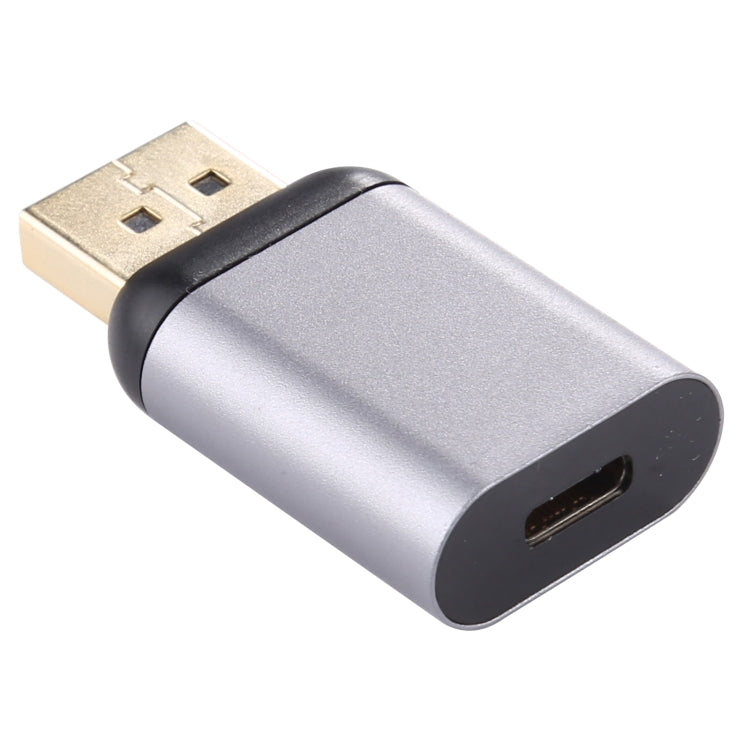 Type-C / USB-C Female to Big DP Male Aluminium Alloy Adapter (Silver) Eurekaonline