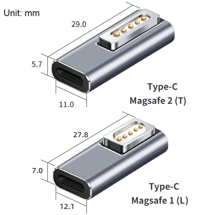 Type-C/USB-C to Magsafe1/2 Charging Adapter Supports PD Charging(Type-C to Magsafe 2 T) Eurekaonline