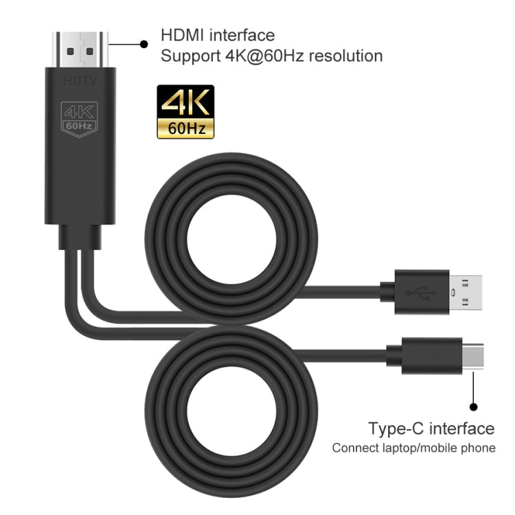 UC502 USB-C / Type-C 4K 60Hz HDTV Plastic Cable Eurekaonline