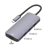 UC912 4 in 1 4K 30Hz USB 3.0 + 2 x USB 2.0 to USB-C / Type-C Multifunctional HUB Adapter Eurekaonline