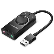 UGREEN CM109 USB to 3-ports 3.5mm Computer External Audio Card with Volume Adjustment Wheel, Length: 15cm Eurekaonline