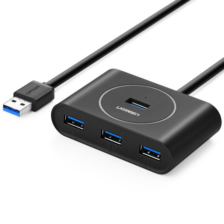 UGREEN Portable Super Speed 4 Ports USB 3.0 HUB Cable Adapter, Not Support OTG, Cable Length: 1m(Black) Eurekaonline