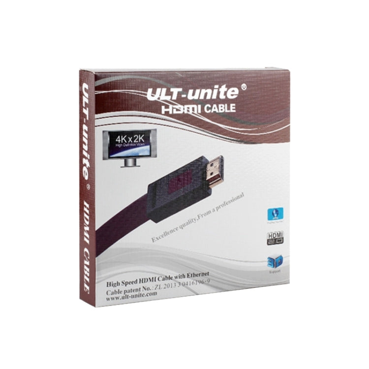 ULT-unite 4K Ultra HD Gold-plated HDMI to HDMI Flat Cable, Cable Length:5m(Transparent Purple) Eurekaonline