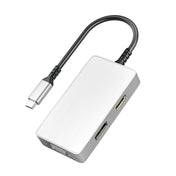 ULT-unite 5 in 1 USB-C / Type-C to 3.5mm Audio + VGA + DP + HDMI + PD Port Multifunctional HUB Adapter(White) Eurekaonline