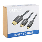 ULT-unite Gold-plated Head HDMI Male to Micro HDMI Male Nylon Braided Cable, Cable Length: 1.2m (Black) Eurekaonline