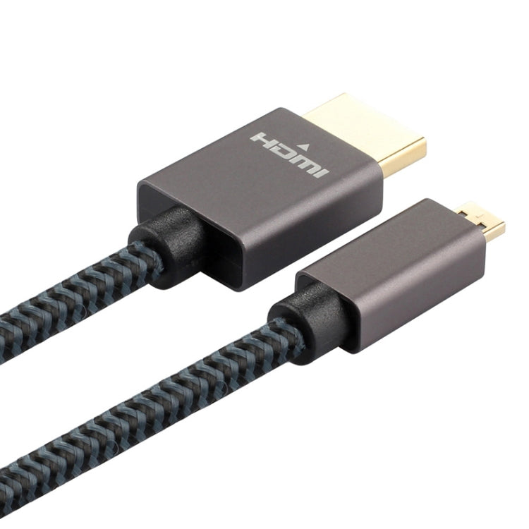 ULT-unite Gold-plated Head HDMI Male to Micro HDMI Male Nylon Braided Cable, Cable Length: 1.2m (Black) Eurekaonline