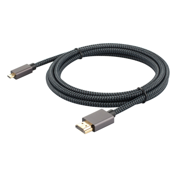 ULT-unite Gold-plated Head HDMI Male to Micro HDMI Male Nylon Braided Cable, Cable Length: 3m(Black) Eurekaonline