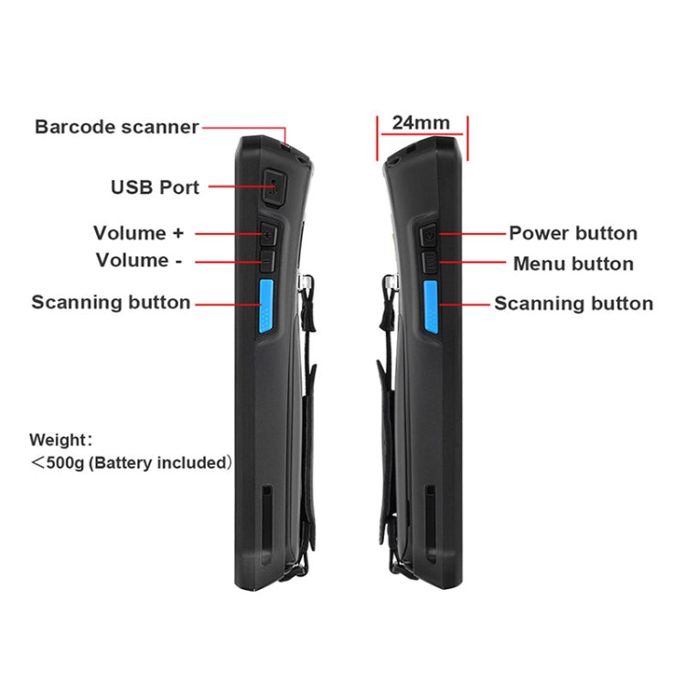 UNIWA S9000 Scanner Terminal Rugged Phone, 2GB+16GB, Waterproof Dustproof Shockproof, 4800mAh Battery, 5.0 inch Android 9.0 MTK6761 Quad Core up to 2.0GHz, Network: 4G(Black) Eurekaonline