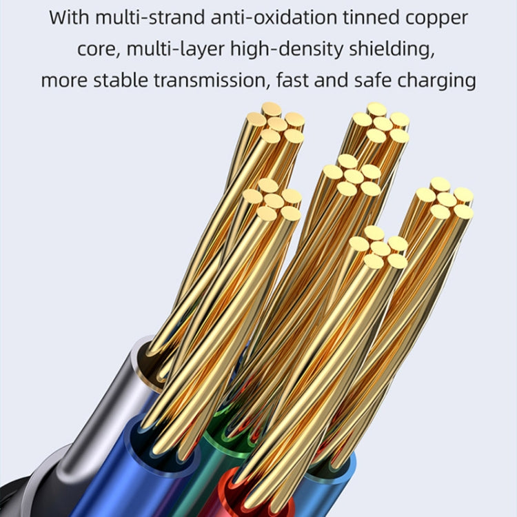 USAMS Type-C to Type-C PD100W Aluminum Alloy Transparent Digital Display Fast Charge Data Cable, Cable Length:1.2m(Purple) Eurekaonline