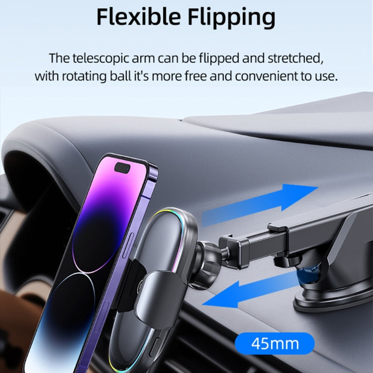 USAMS US-CD187 15W Car Colorful Light Mechanical Wireless Charging Holder Eurekaonline