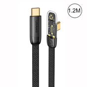 USAMS US-SJ584 PD 100W Iceflake Series Type-C to Type-C Right Angle Transparent Fast Charge Data Cable, Cable Length:1.2m(Black) Eurekaonline