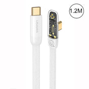USAMS US-SJ584 PD 100W Iceflake Series Type-C to Type-C Right Angle Transparent Fast Charge Data Cable, Cable Length:1.2m(White) Eurekaonline