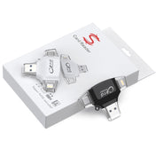 USB 2.0+8Pin +Type-C+Micro USB 4 In 1 Card Reader Supports Reading SD&TF Card(Black) Eurekaonline