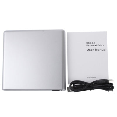 USB 2.0 Slim Aluminum Alloy Portable Slot-in External DVD-RW Drive, Plug and Play Eurekaonline