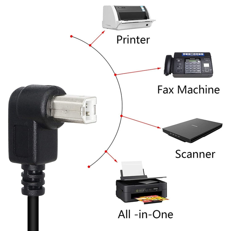 USB 2.0 Type-B Male to Female Printer / Scanner Extension Cable for HP, Dell, Epson, Length: 50cm(Black) Eurekaonline