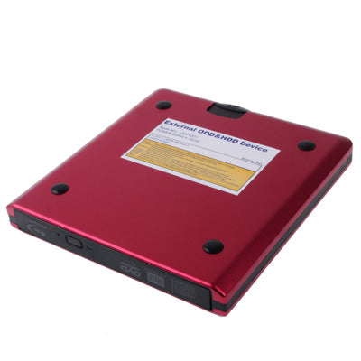 USB 3.0 Aluminum Alloy Portable DVD / CD Rewritable Blu-ray Drive for 12.7mm SATA ODD / HDD, Plug and Play(Red) Eurekaonline