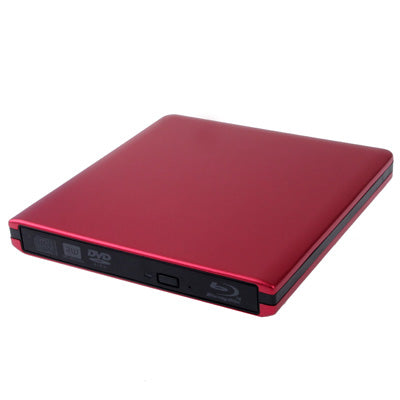 USB 3.0 Aluminum Alloy Portable DVD / CD Rewritable Blu-ray Drive for 12.7mm SATA ODD / HDD, Plug and Play(Red) Eurekaonline