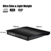 USB 3.0 Brushed External CD / DVD-RW Optical Drive Player Eurekaonline