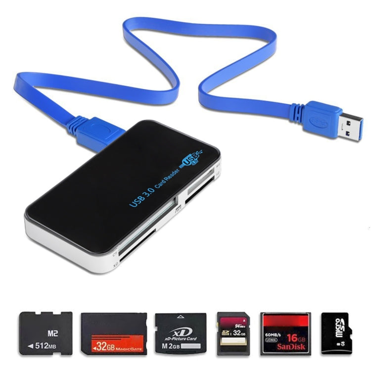 USB 3.0 Card Reader, Super Speed 5Gbps, Support CF / SD / TF / M2 / XD / MS Card, Plastic Shell Eurekaonline