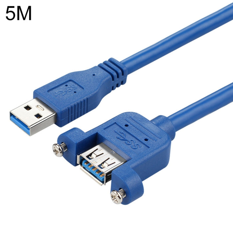 USB 3.0 Male to Female Extension Cable with Screw Nut, Cable Length: 5m Eurekaonline